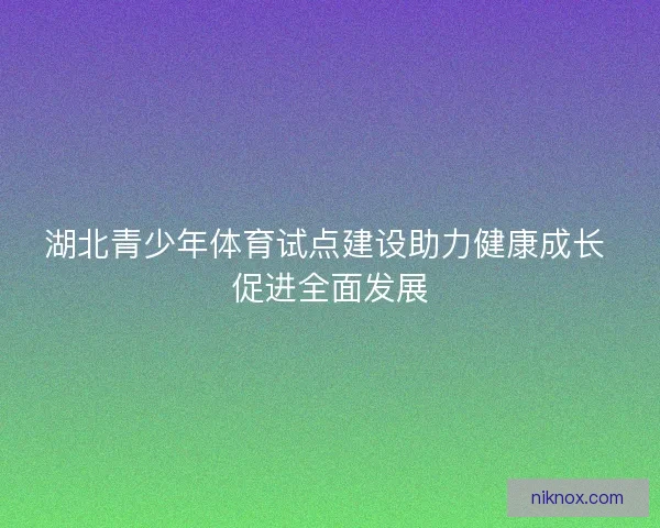 湖北青少年体育试点建设助力健康成长 促进全面发展