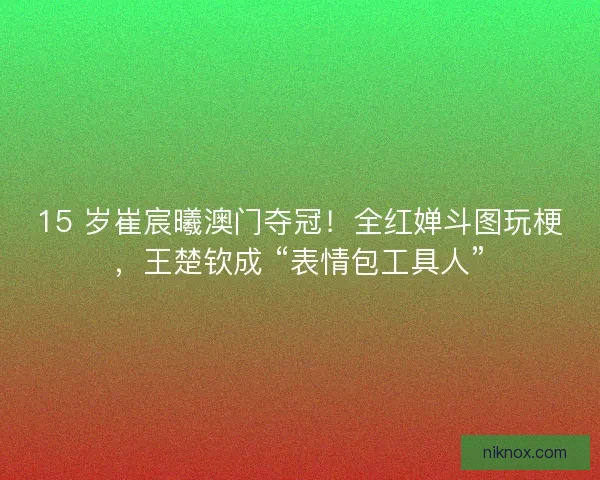 15 岁崔宸曦澳门夺冠！全红婵斗图玩梗，王楚钦成 “表情包工具人”